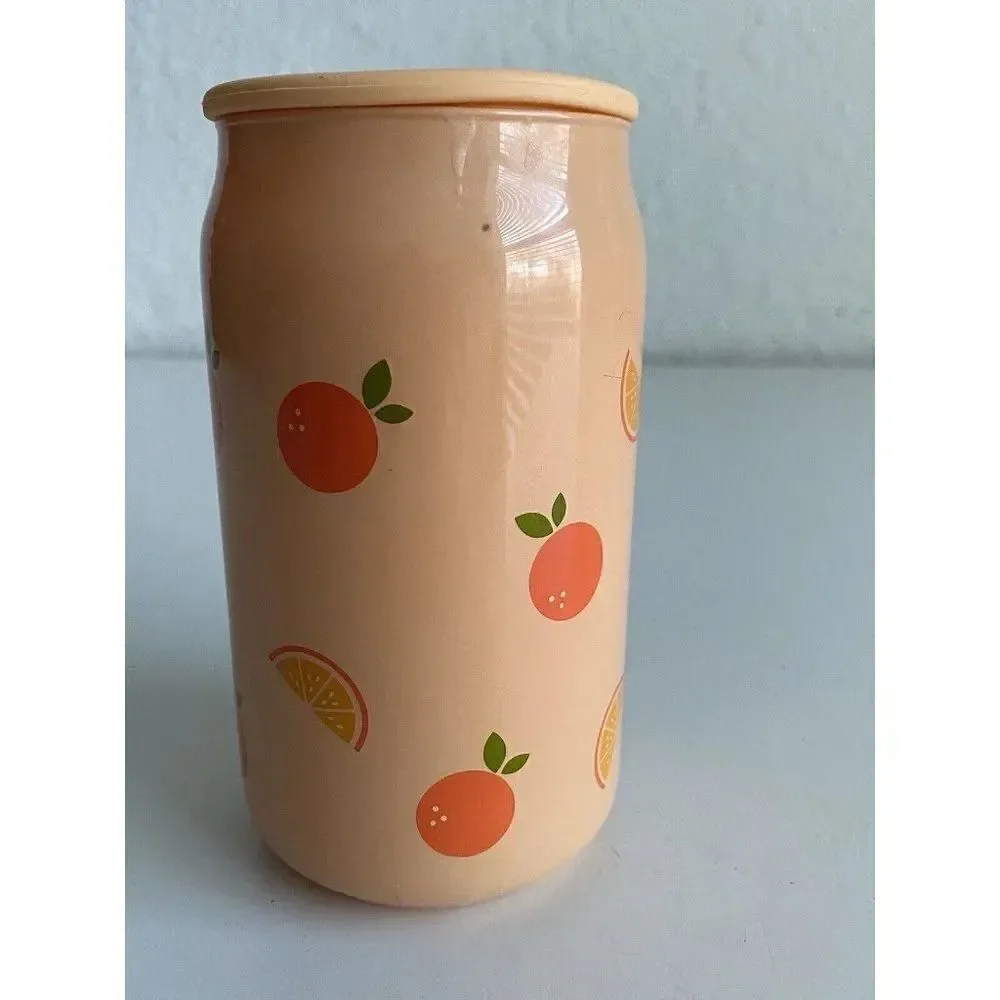 DW Home Orange Cream Soda Pop Glass Candle 15oz 33 HR Single Wick Rubber Lid NEW